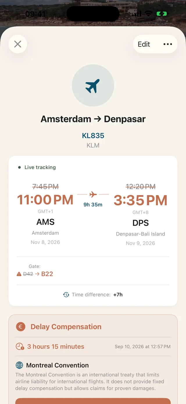 Your flight, live