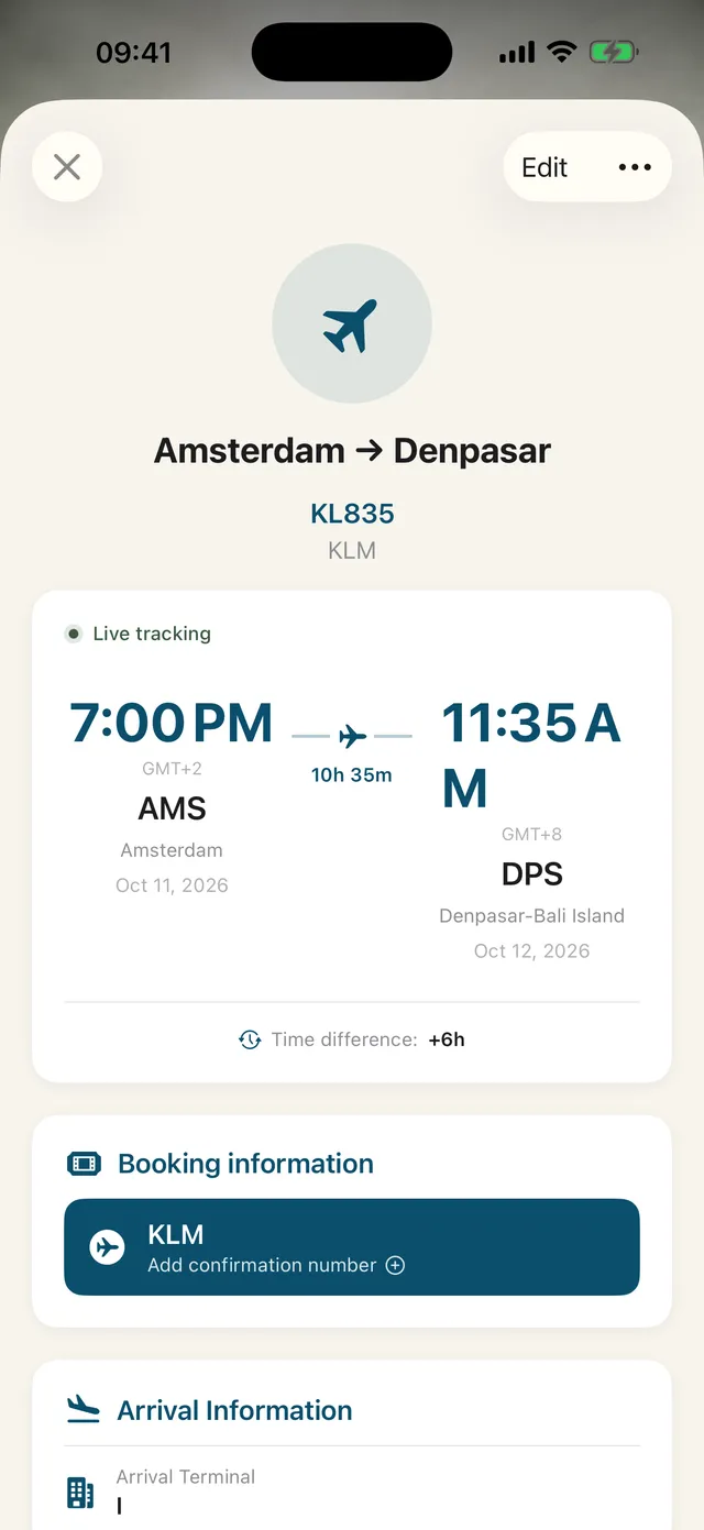Your flight, live