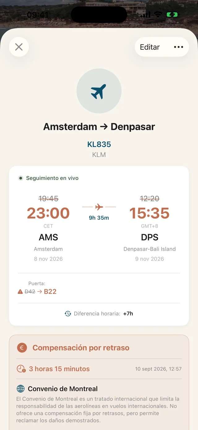 Tu vuelo, en directo
