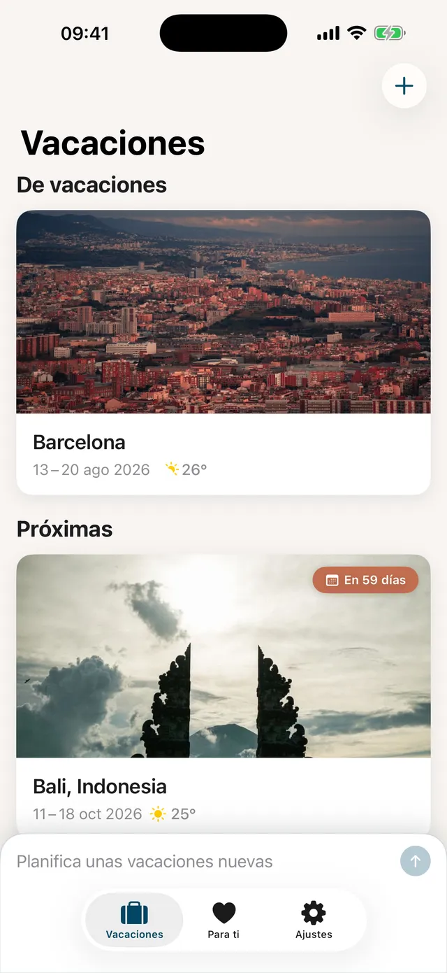 Todo tu viaje en una línea de tiempo